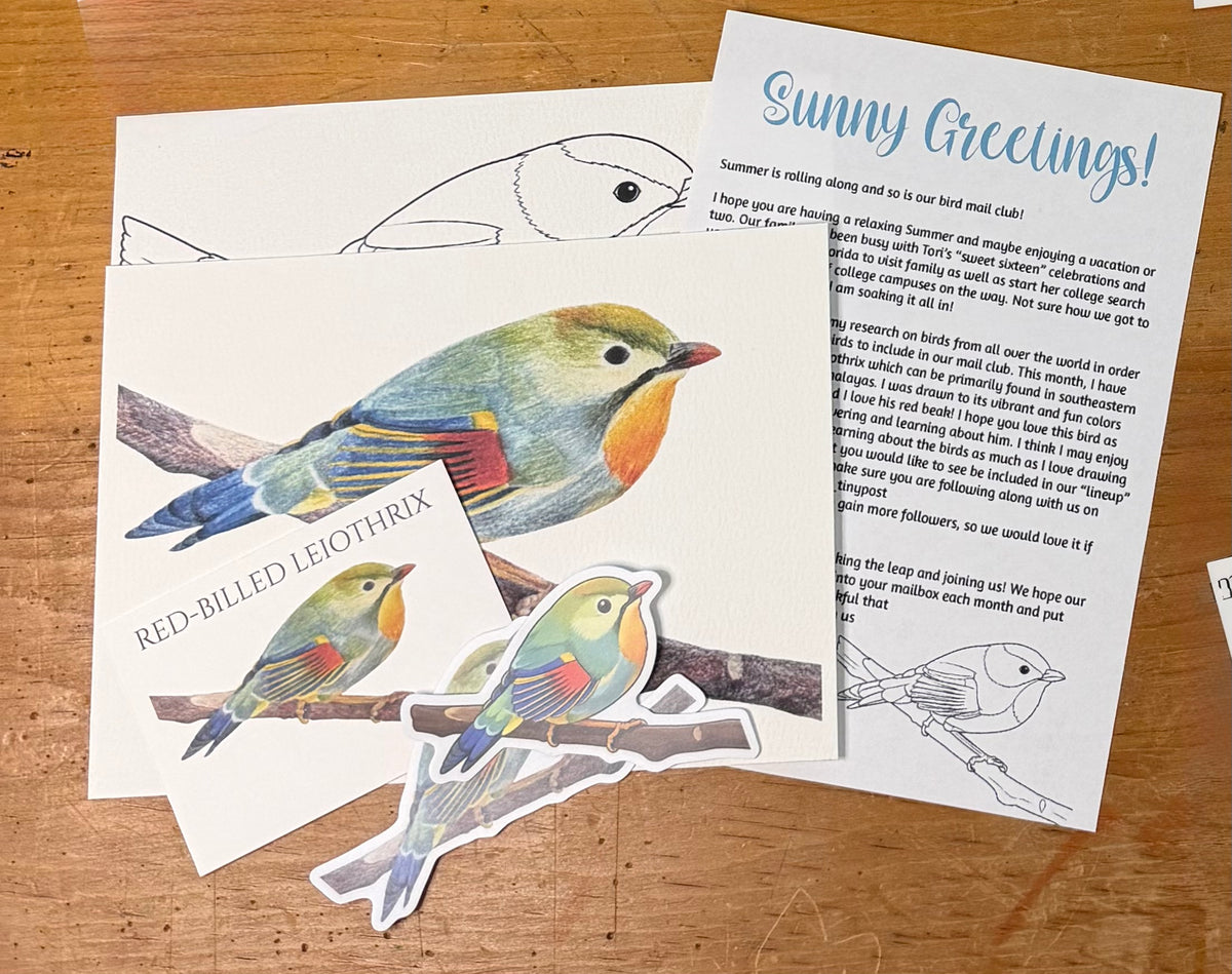 AUGUST 2026-Red-Billed Leiothrix Mail Package